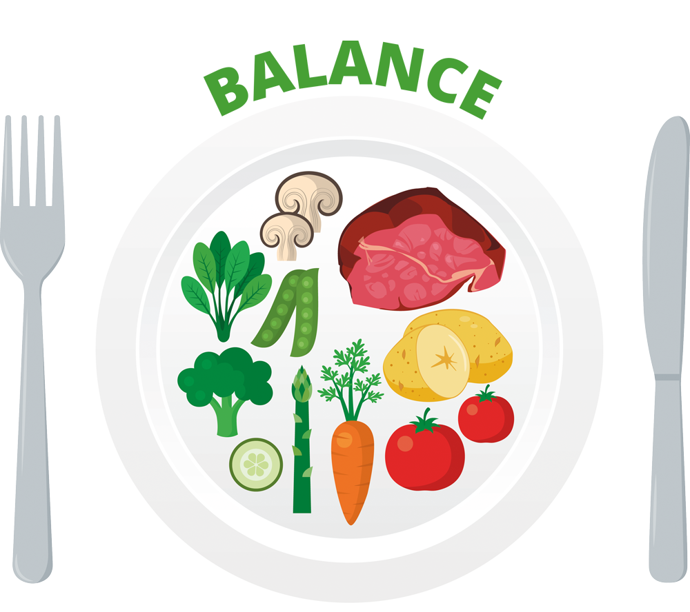 A balanced plate of different food types